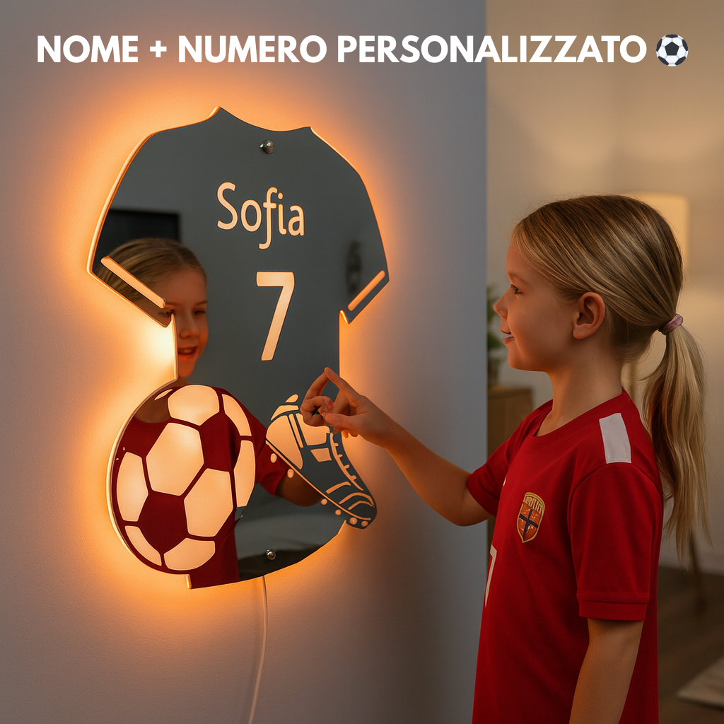 LumiCalcio | Specchio LED Personalizzato Calcio